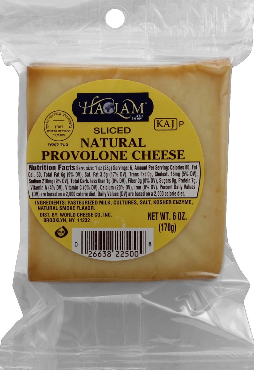 slide 2 of 3, Haolam Sliced Provolone Cheese, 8 oz
