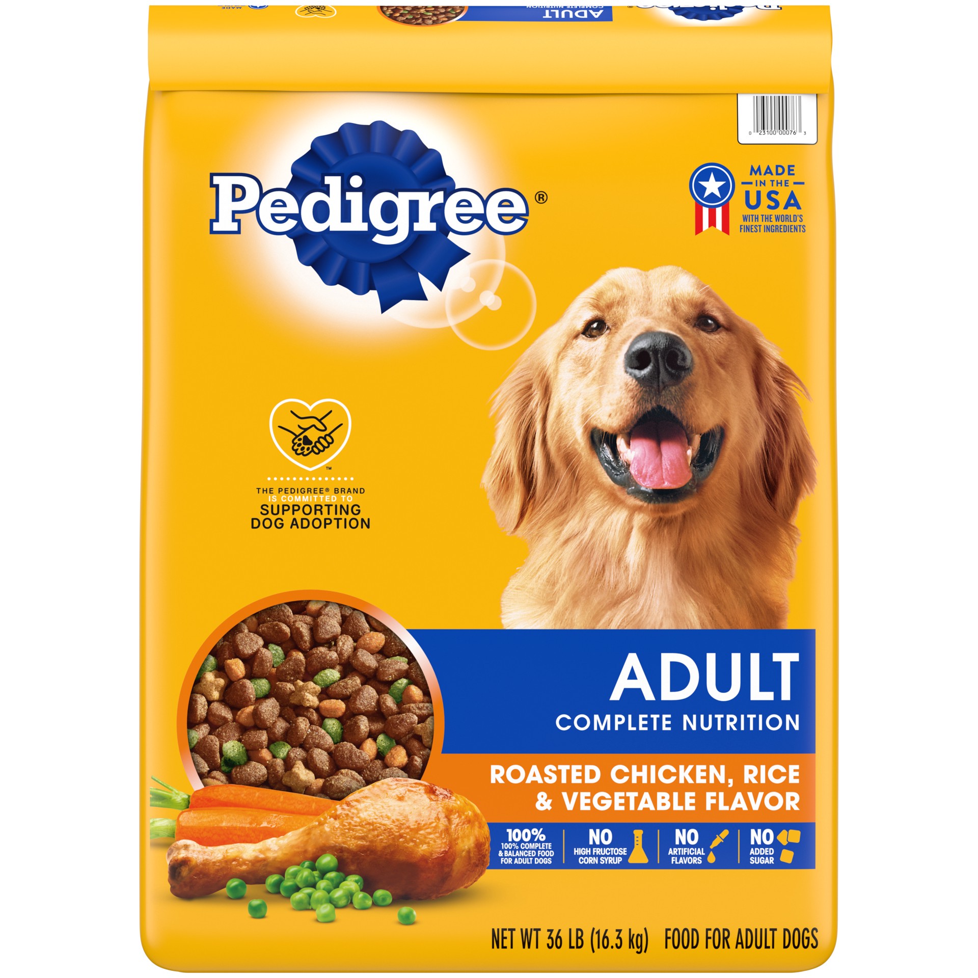 slide 1 of 6, Pedigree Adult Complete Chicken Rice Vegetable Dry Dog Food - 30 Lb. - Bonus Size, 36 lb