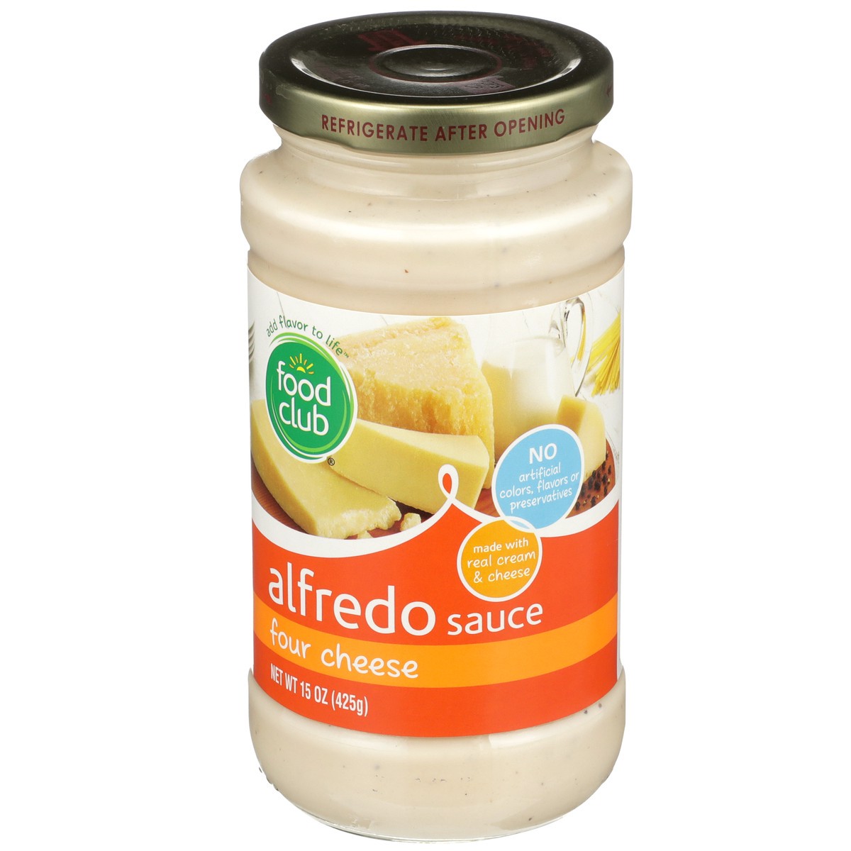 slide 3 of 9, Food Club Four Cheese Alfredo Sauce, 15 oz