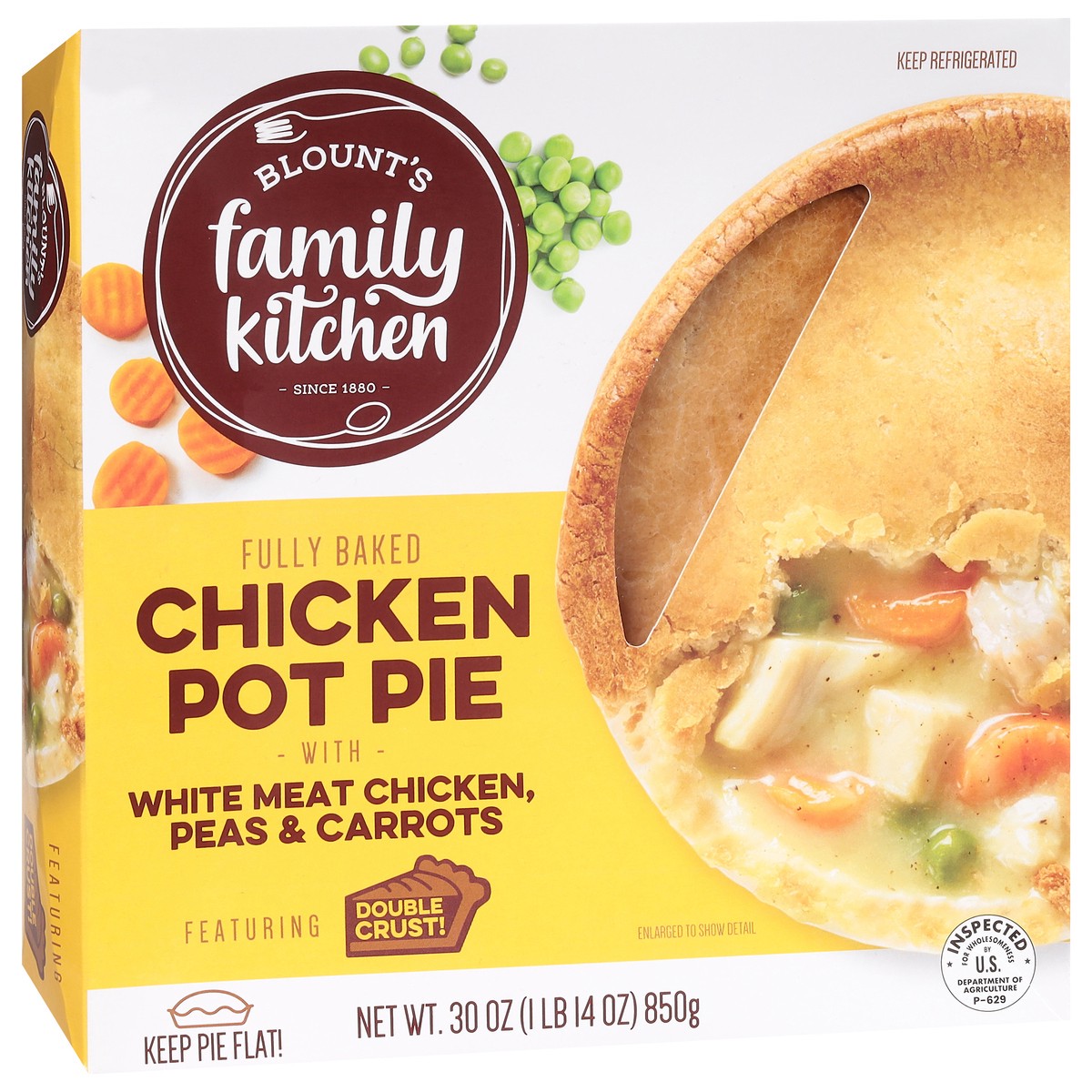 slide 7 of 13, Blount's Family Kitchen Fully Baked Chicken Pot Pie 30 oz, 30 oz