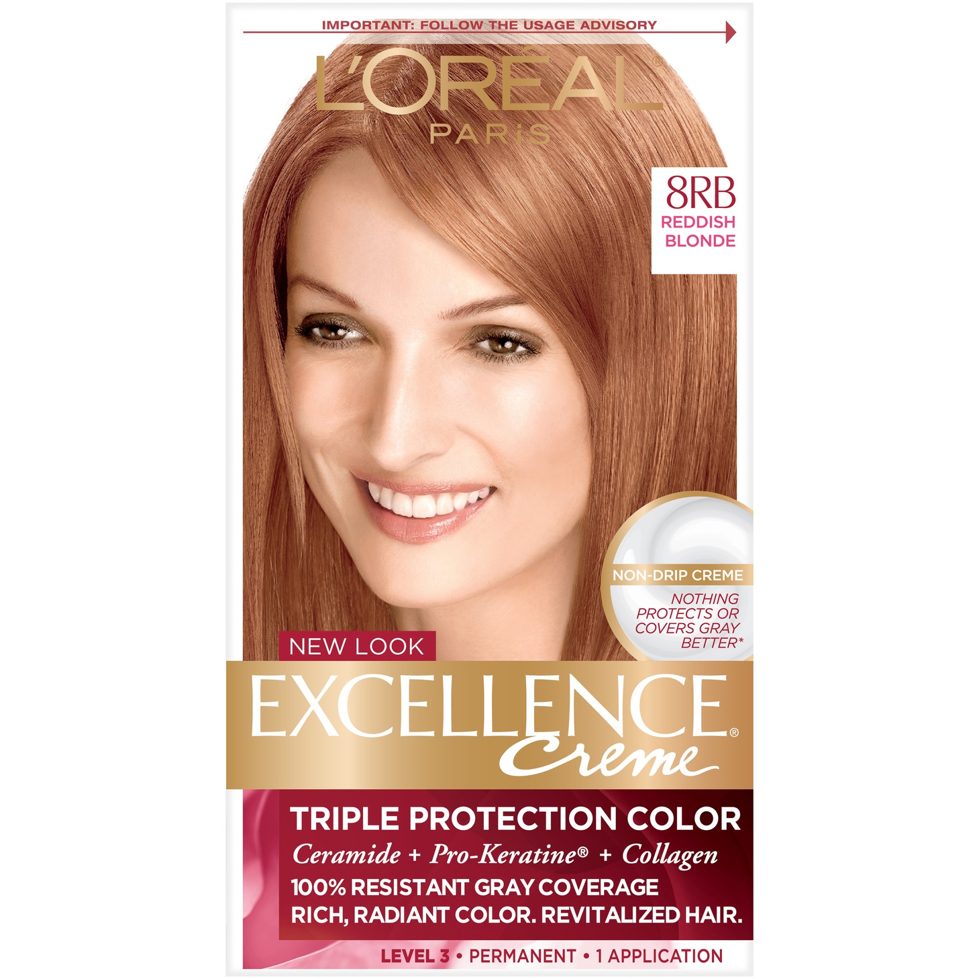 slide 1 of 1, L'Oréal Excellence Non-Drip Creme Hair Color - 7R Red Penny, 1 ct
