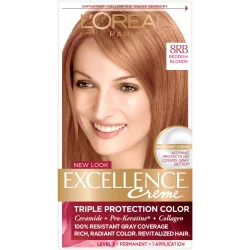 L'Oréal Excellence Triple Protection Permanent Hair Color - 6.3 fl oz - 8RB Reddish Blonde - 1 kit