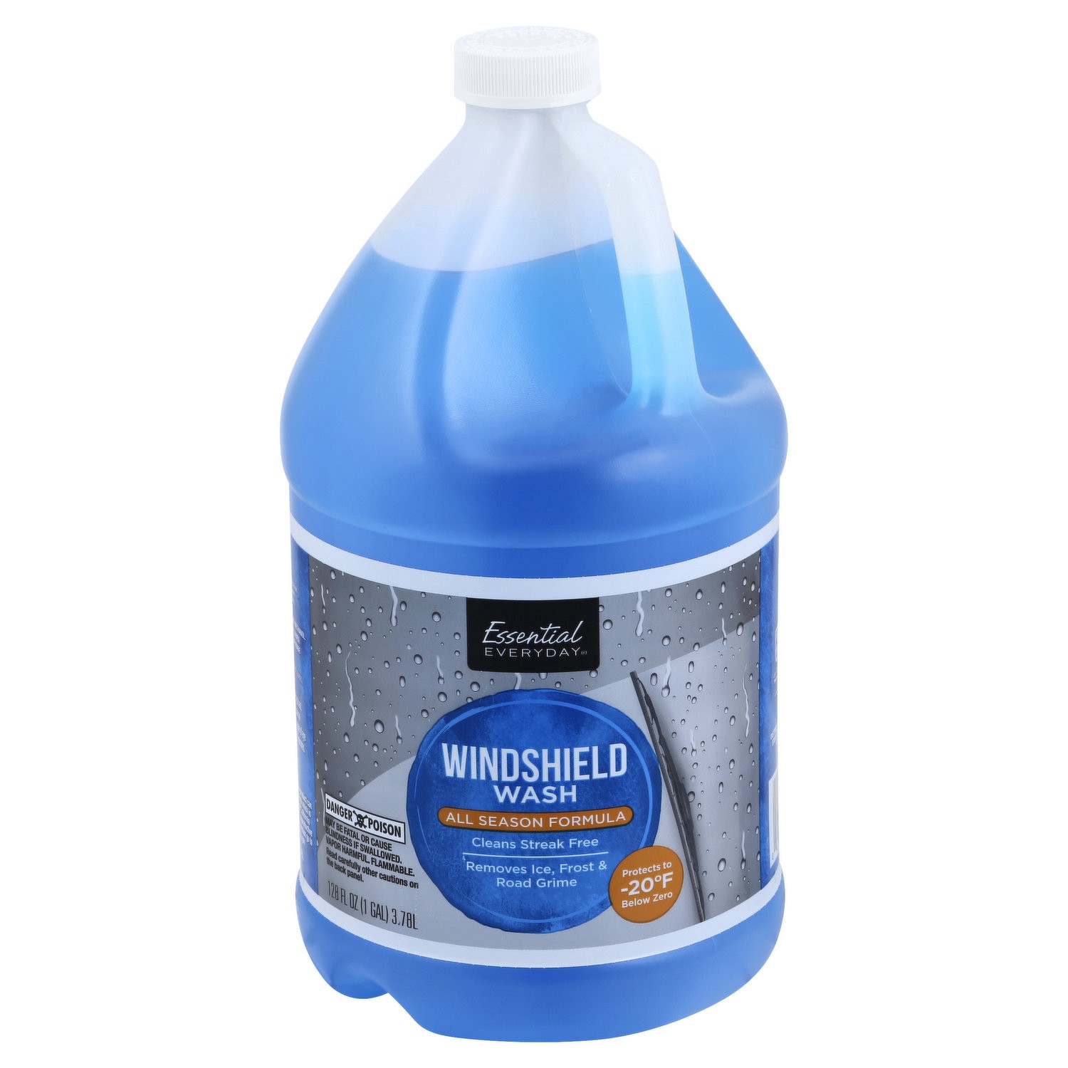 slide 1 of 1, Essential Everyday Windshield Wash, All Season Formula, 128 oz