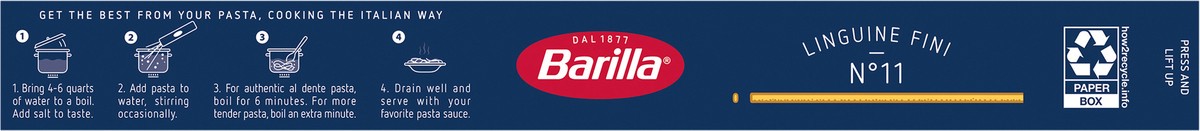 slide 6 of 9, Barilla Linguine Fini Pasta, 1 lb