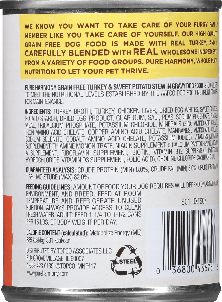 slide 2 of 9, Pure Harmony Grain Free Super Premium Turkey & Sweet Potato Stew in Gravy Dog Food 13.2 oz, 13.2 oz