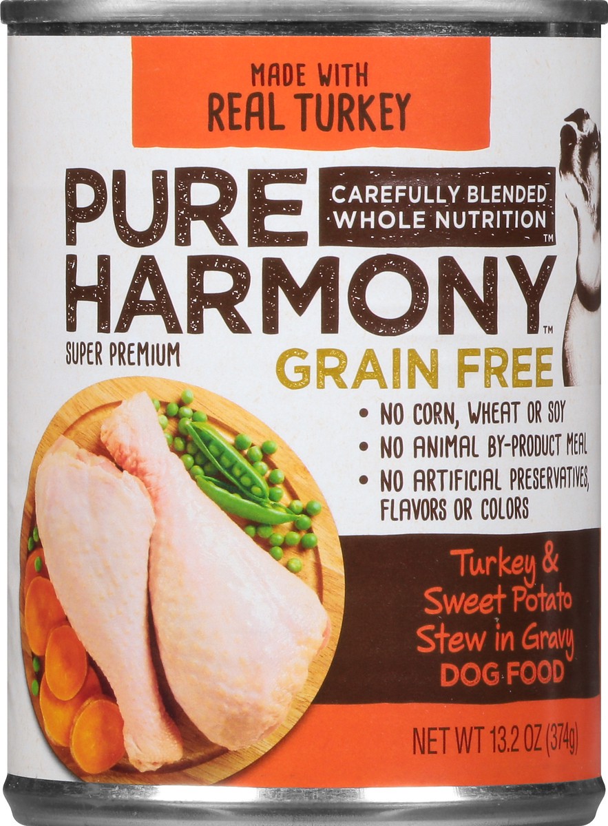 slide 3 of 9, Pure Harmony Grain Free Super Premium Turkey & Sweet Potato Stew in Gravy Dog Food 13.2 oz, 13.2 oz