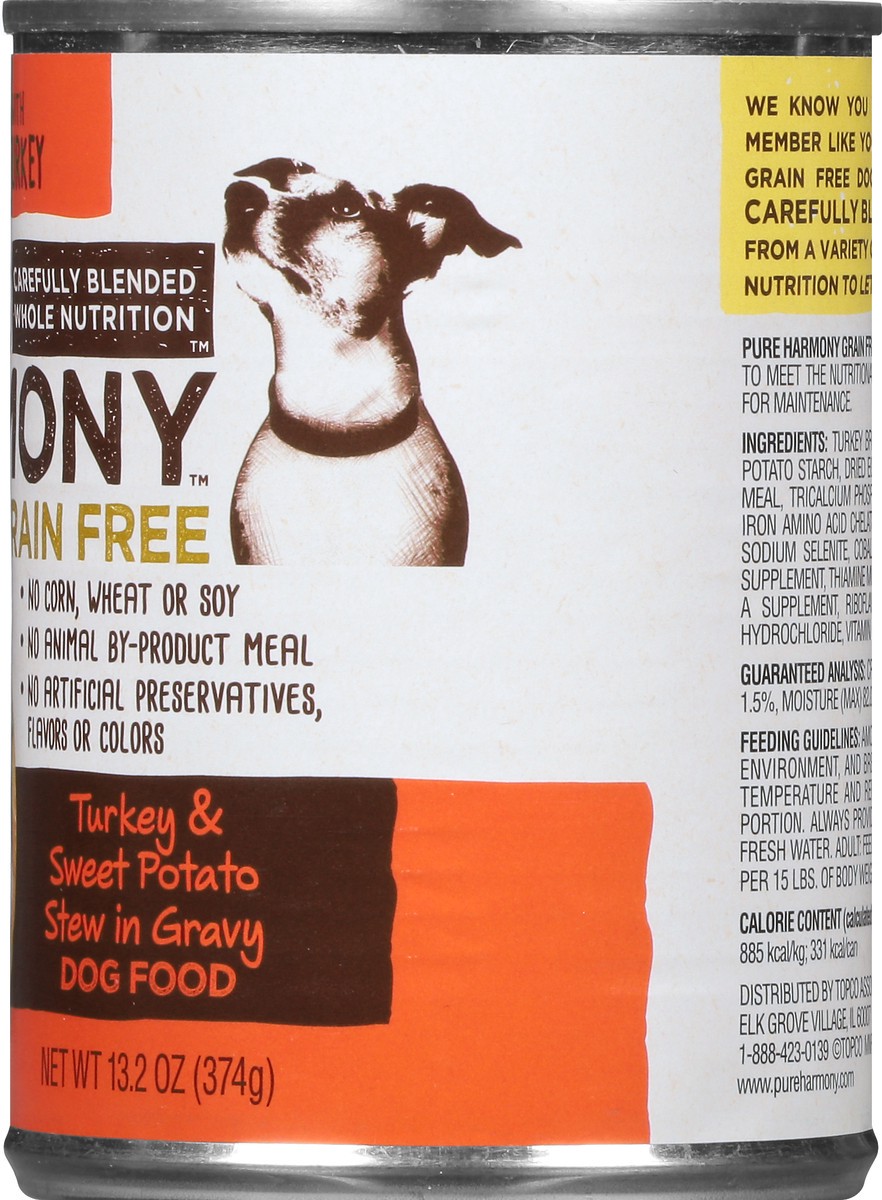 slide 8 of 9, Pure Harmony Grain Free Super Premium Turkey & Sweet Potato Stew in Gravy Dog Food 13.2 oz, 13.2 oz