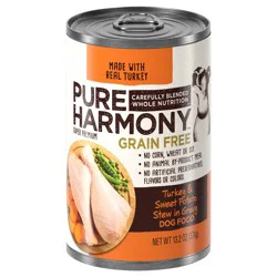 Pure Harmony Grain Free Super Premium Turkey & Sweet Potato Stew in Gravy Dog Food 13.2 oz
