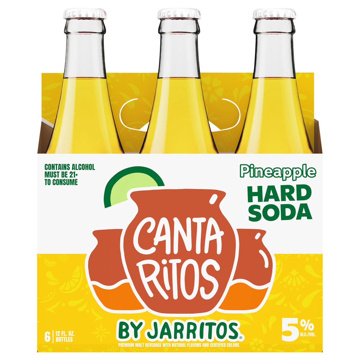 slide 1 of 3, Cantaritos Pineapple Hard Soda 6 - 12 fl oz Bottles, 72 fl oz
