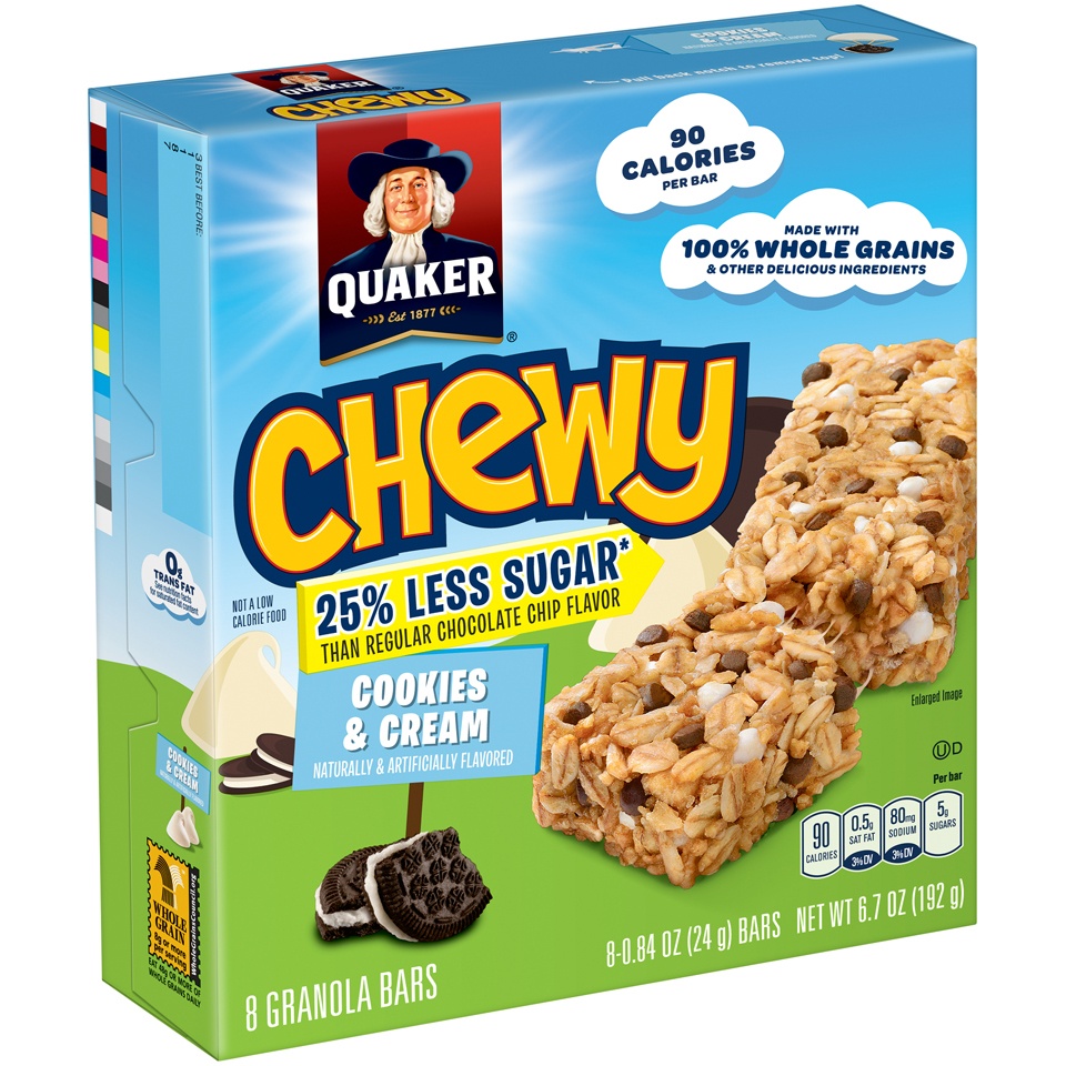 Quaker Chewy Granola Bars Cookies Cream 25 Less Sugar 8 ct; 6.7 oz Shipt