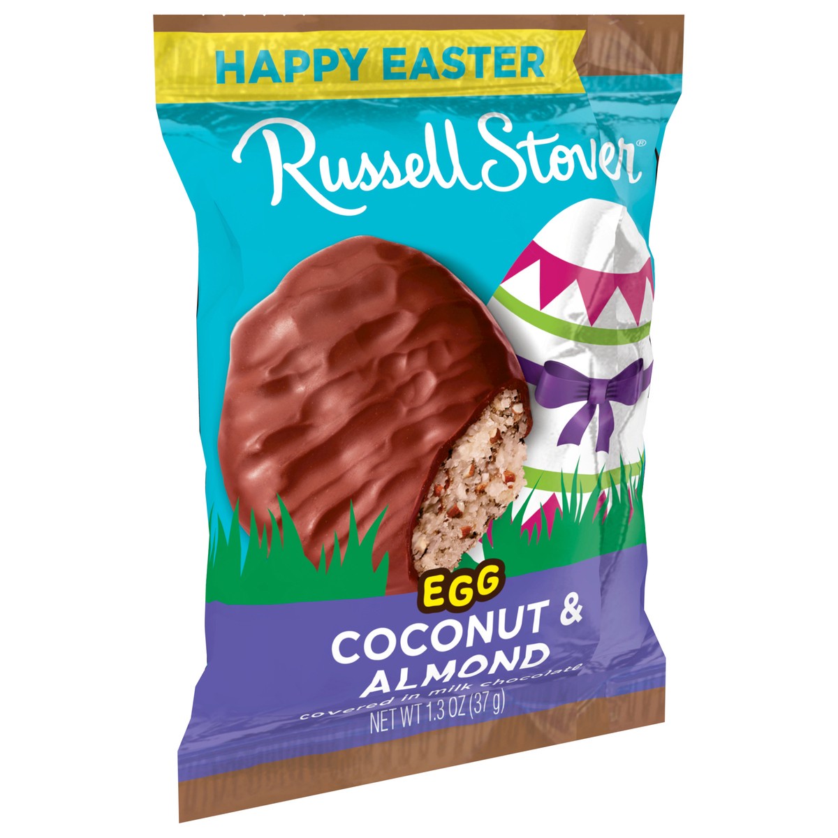 slide 3 of 12, RUSSELL STOVER Easter Coconut & Almond Milk Chocolate Easter Egg, 1.3 oz., 1.3 oz