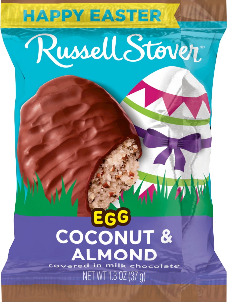 slide 5 of 12, RUSSELL STOVER Easter Coconut & Almond Milk Chocolate Easter Egg, 1.3 oz., 1.3 oz