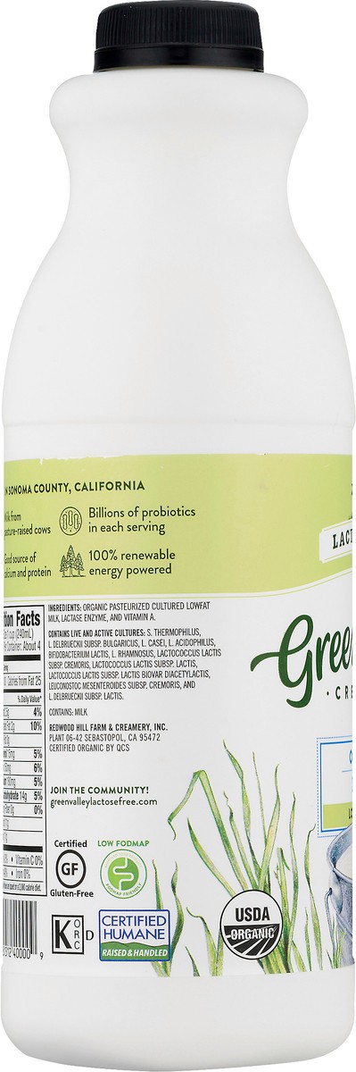 slide 5 of 10, Green Valley Organics Lactose Free Lowfat Organic Plain Kefir 32 fl oz, 32 fl oz