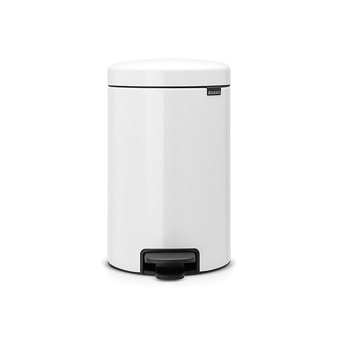 slide 1 of 8, Brabantia newIcon Step-On Trash Can - White, 12 liter