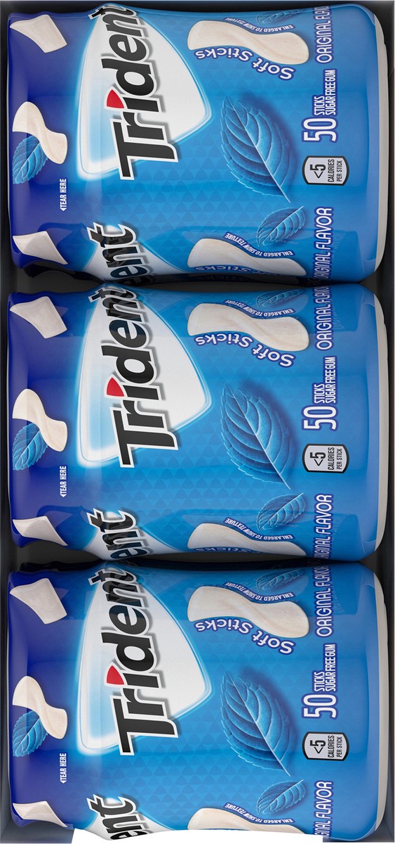 slide 4 of 12, Trident Unwrapped Original Flavor Sugar Free Gum, 6 Bottles of 50 Pieces (300 Total Pieces), 1.19 lb