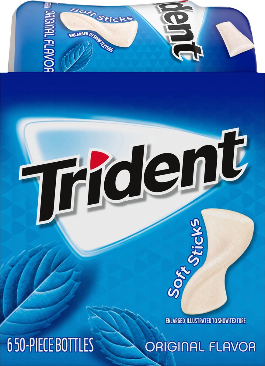 slide 9 of 12, Trident Unwrapped Original Flavor Sugar Free Gum, 6 Bottles of 50 Pieces (300 Total Pieces), 1.19 lb