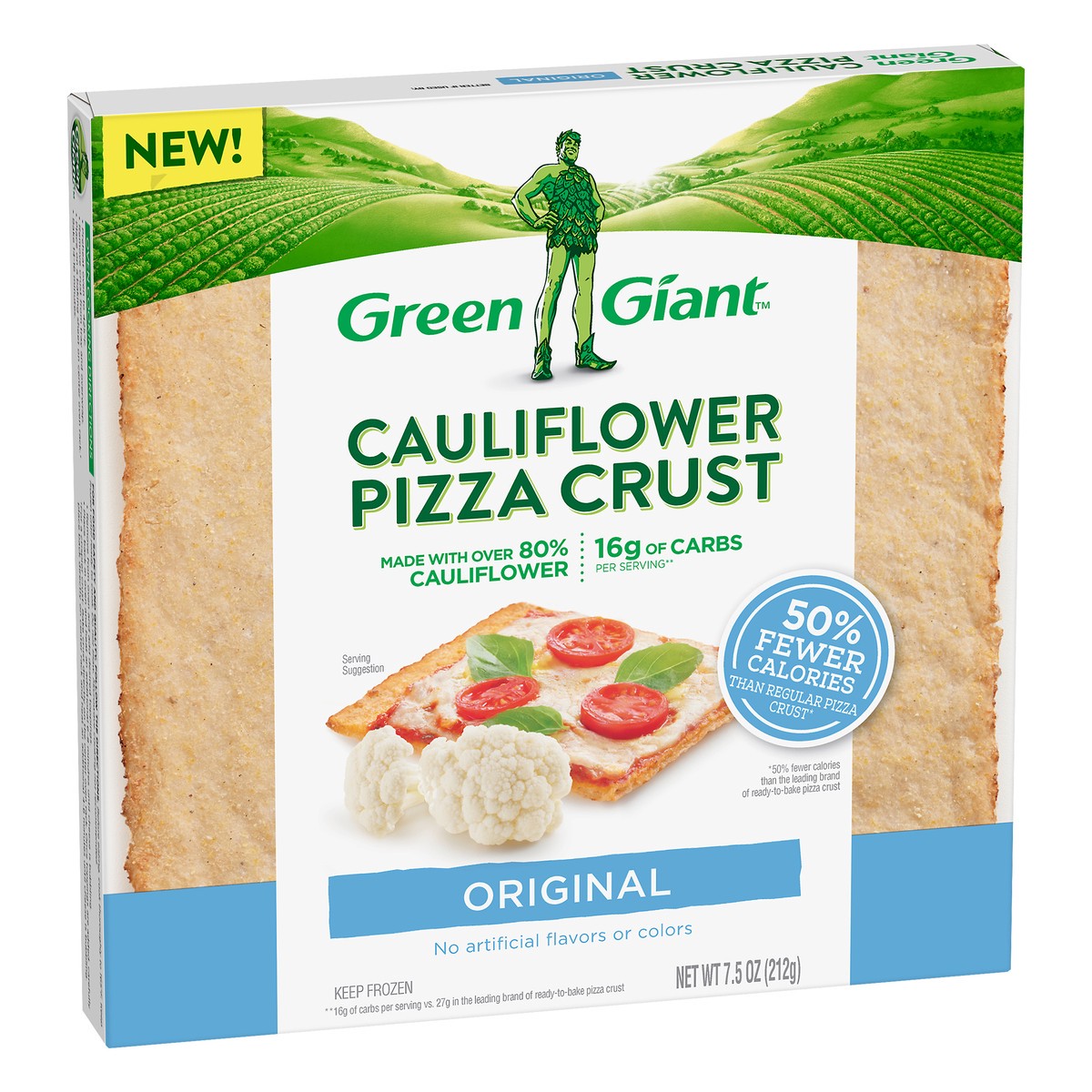 slide 2 of 10, Green Giant Original Cauliflower Frozen Pizza Crust, 7.5 oz