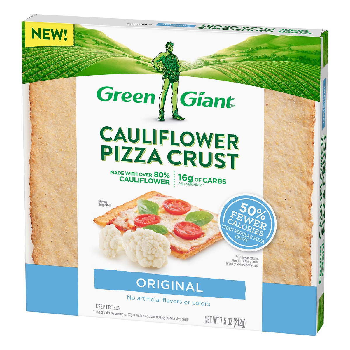 slide 3 of 10, Green Giant Original Cauliflower Frozen Pizza Crust, 7.5 oz