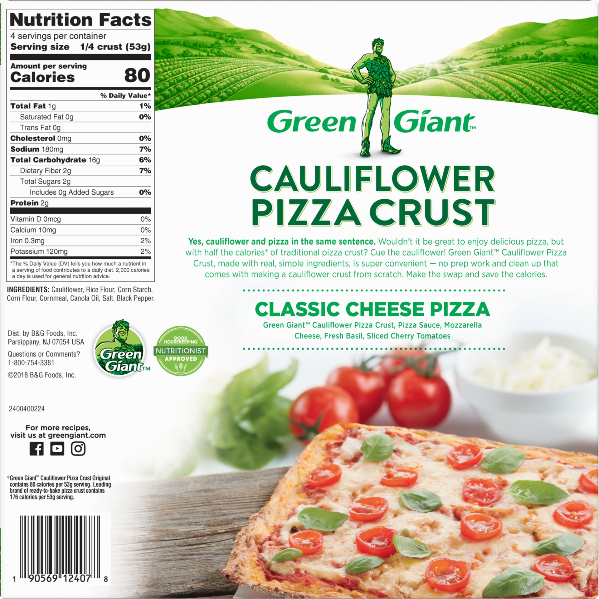 Green Giant Original Cauliflower Frozen Pizza Crust 7.5 oz Shipt