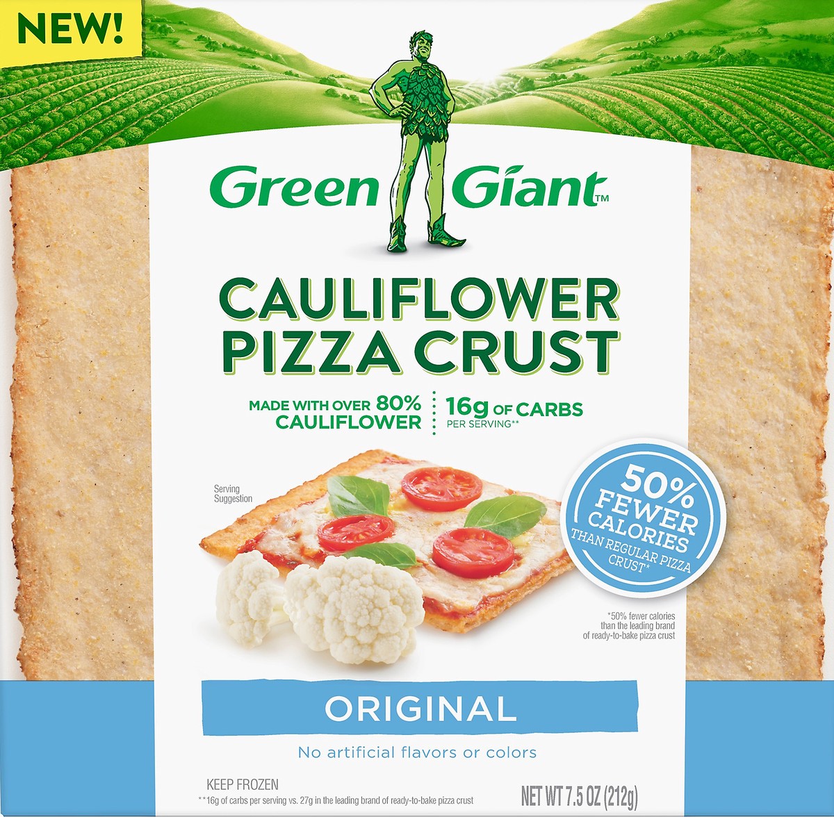 slide 9 of 10, Green Giant Original Cauliflower Frozen Pizza Crust, 7.5 oz