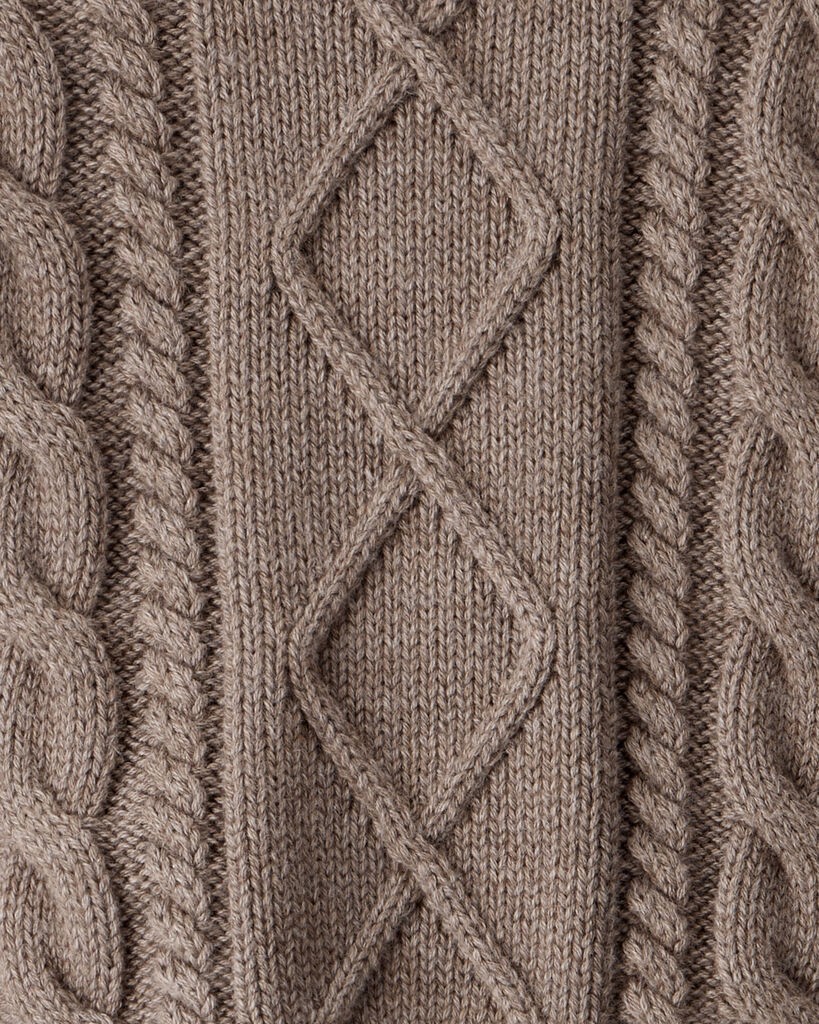 slide 3 of 3, Littleplanet Baby Organic Cotton Cable Knit Sweater Heather Brown 12M, 1 ct