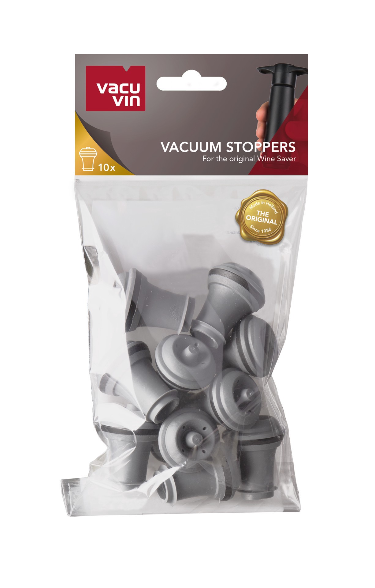 slide 1 of 1, Vacu Vin - Wine Saver Vacuum Stoppers, 10 ct