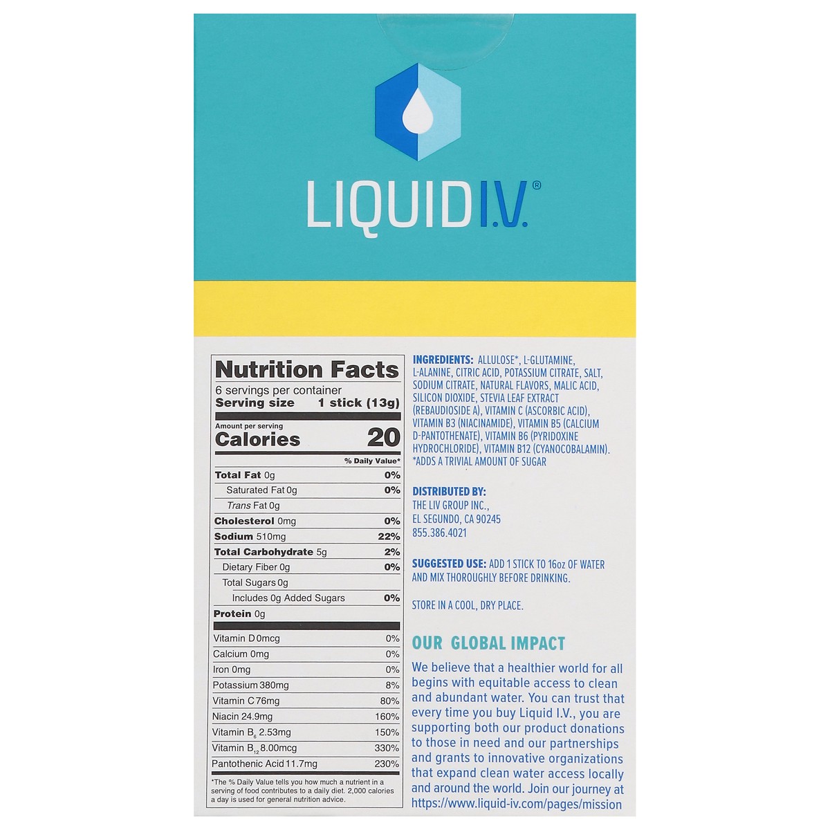 slide 12 of 14, Liquid I.V. Hydration Multiplier Sugar-Free - Green Grape - Hydration Powder Packets | Electrolyte Powder Drink Mix | Convenient Single-Serving Sticks | Non-GMO | 6 Sticks, 6 ct