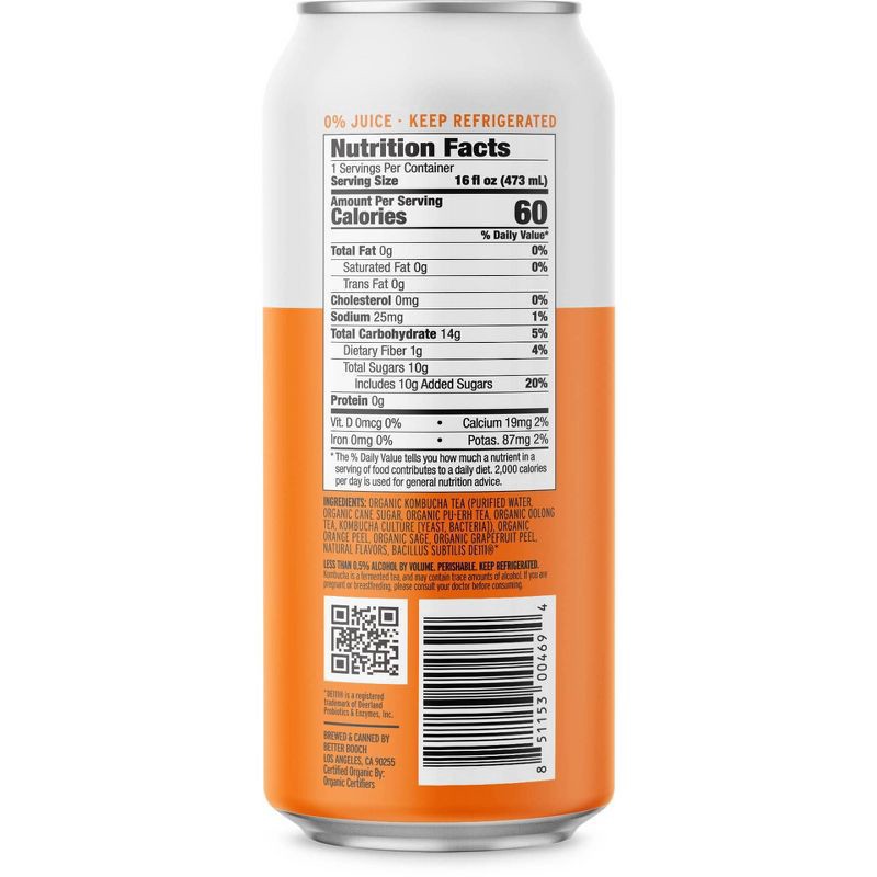 slide 2 of 3, Better Booch Citrus Sunrise Kombucha 16 fl oz, 16 oz