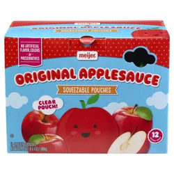 Meijer Original Applesauce Pouches, 12 Pouches