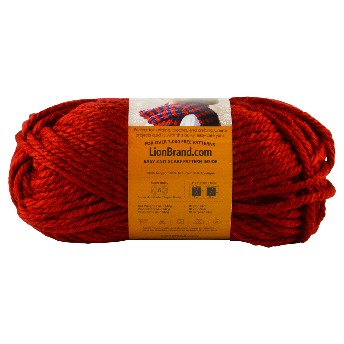 slide 2 of 3, Lion Brand Hometown USA Yarn - Tampa Spice - Brick Red Orange, 1 ct