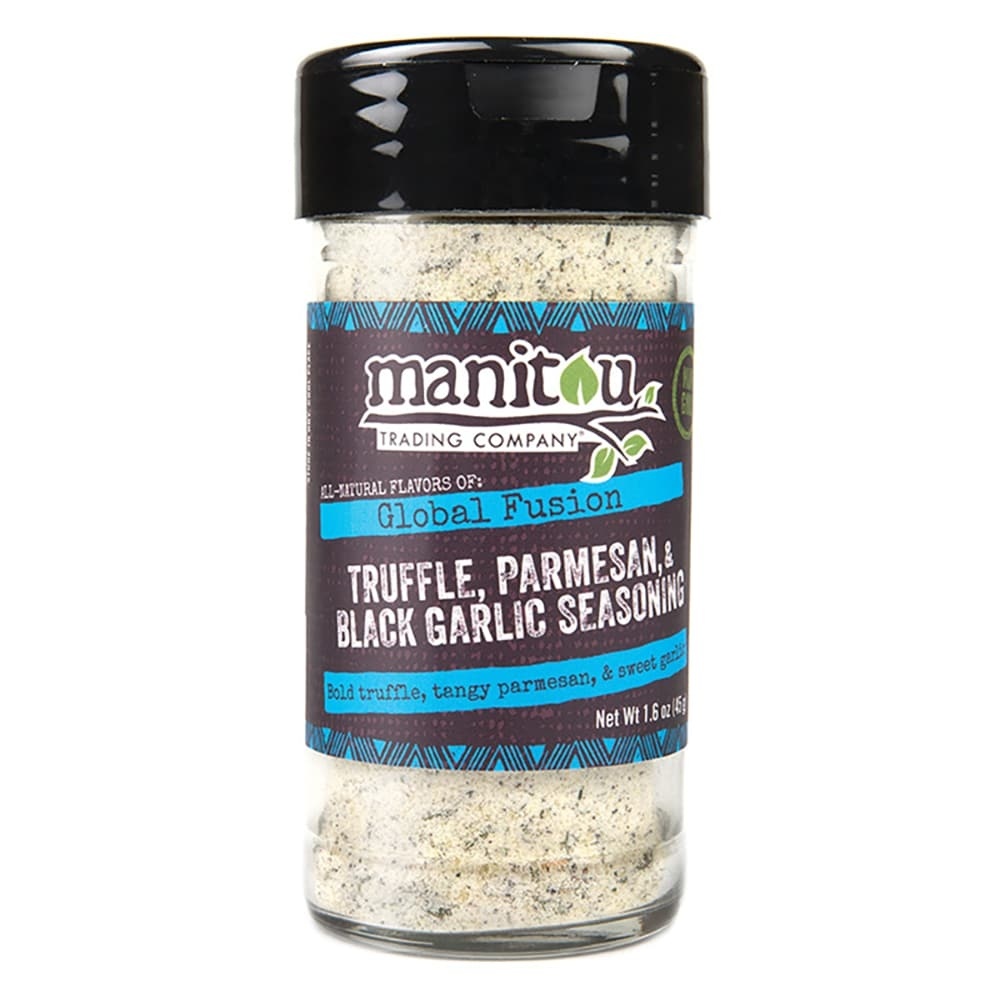 slide 1 of 1, Manitou Trading Company Truffle Parmesan & Black Garlic Seasoning, 1.6 oz