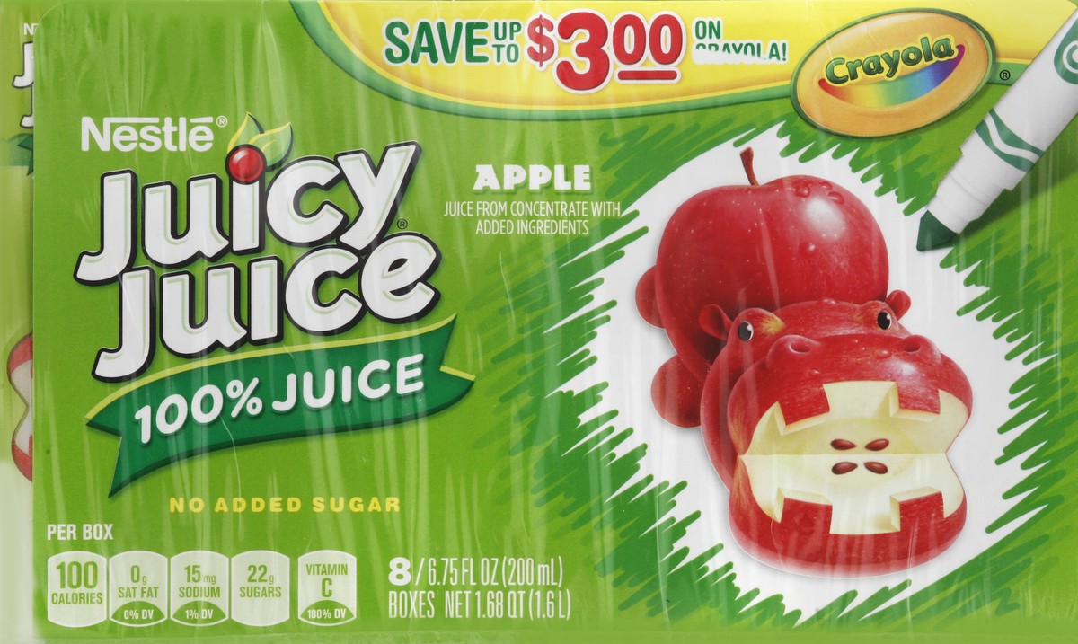 slide 2 of 4, Juicy Juice 100% Juice, Apple, No Added Sugar - 8 ct, 8 ct