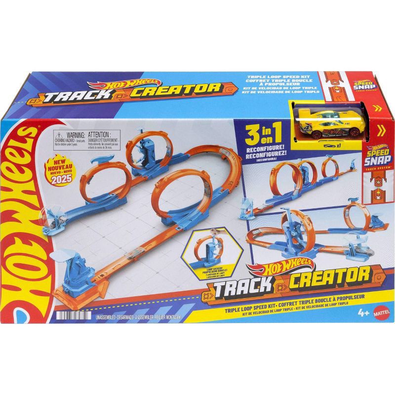 slide 1 of 6, Hot Wheels Toy Vehicle Track Creator Triple Loop Kit - 24 pk, 24 ct