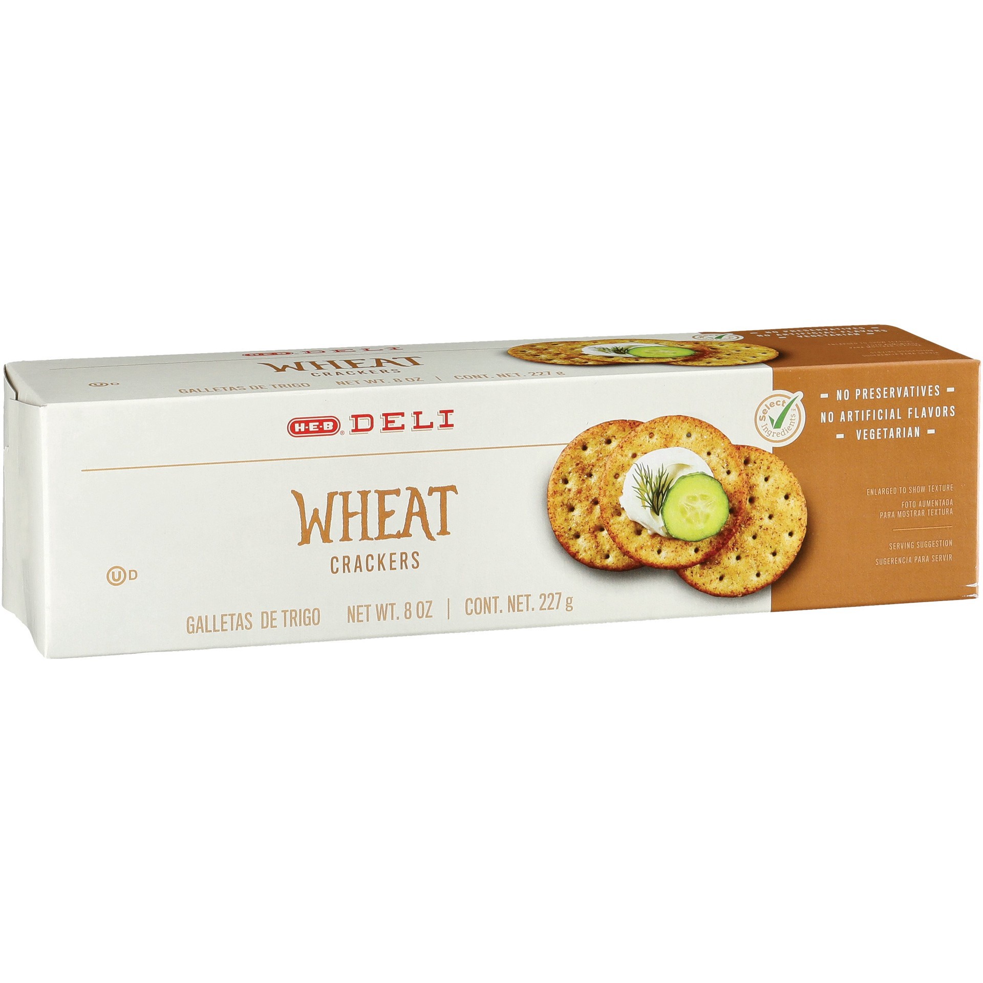 slide 1 of 1, H-E-B Deli Wheat Crackers, 8 oz