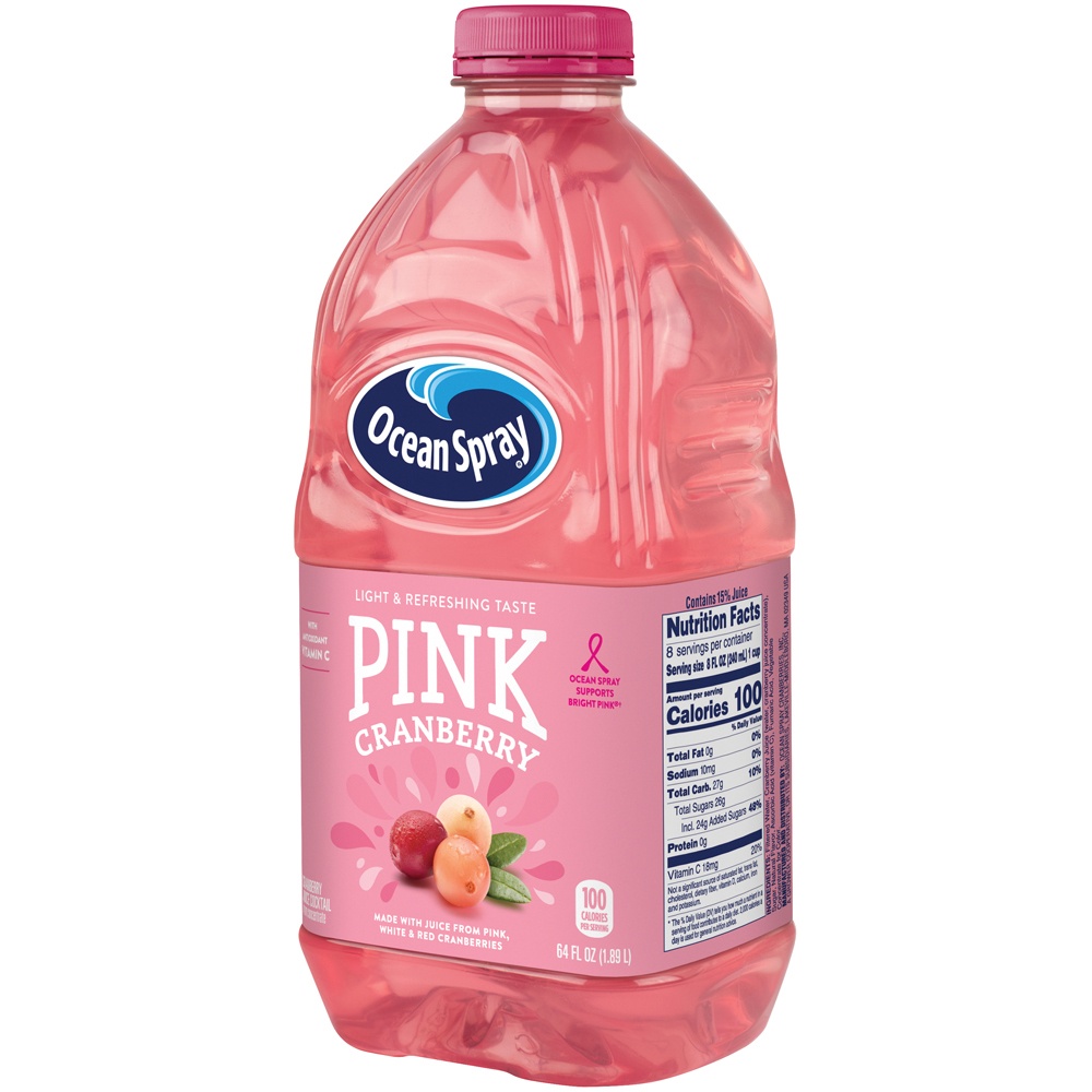 slide 3 of 8, Ocean Spray Pink Cranberry Juice, 64 fl oz