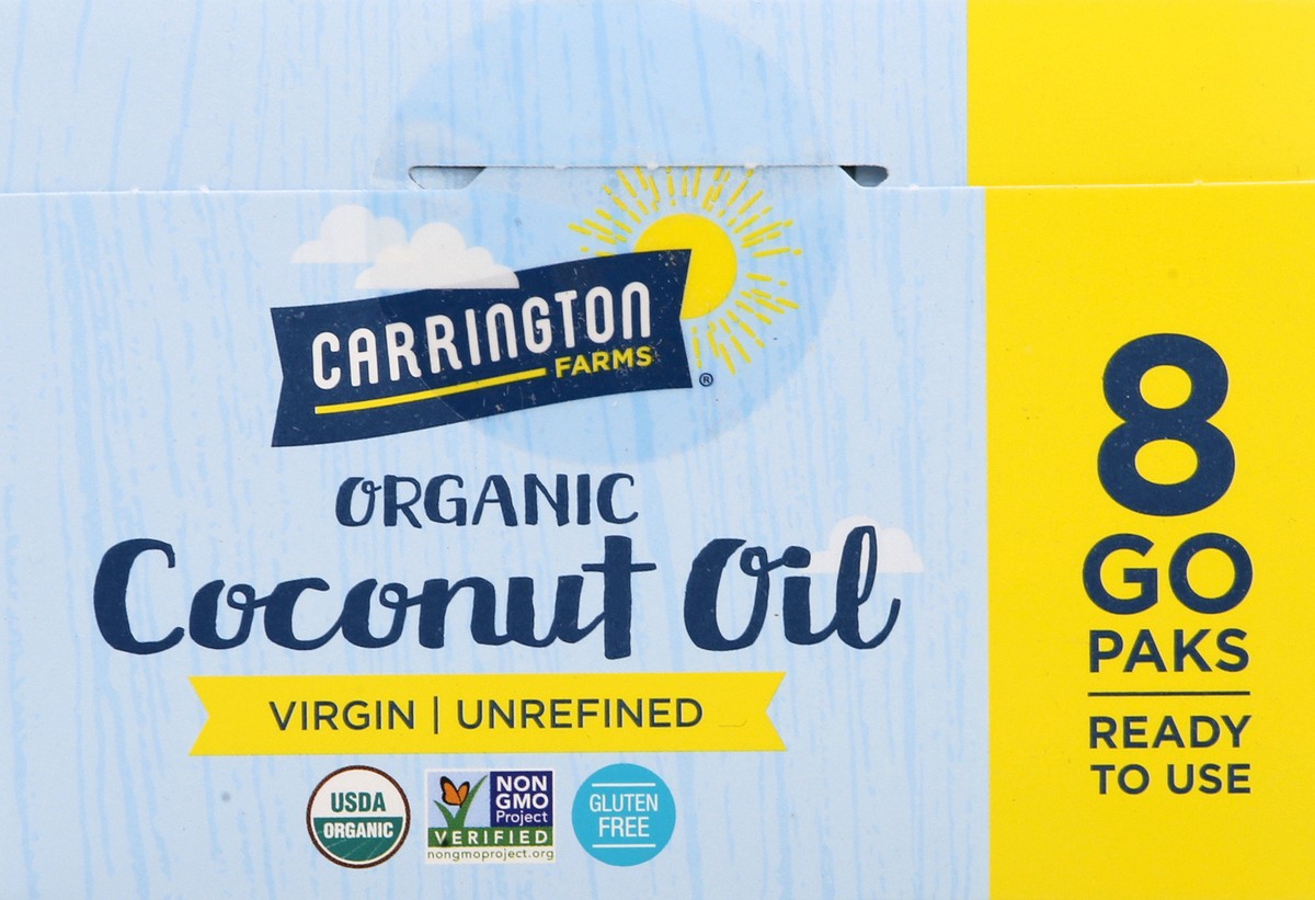 slide 6 of 13, Carrington Farms Organic Oil Coconut Virgin Unrefined Go Paks 8 Count, 4 oz