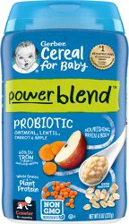 Gerber Power Blend Crawler Probiotic Cereal for Baby Stage 1, 8 oz Cereal Canister