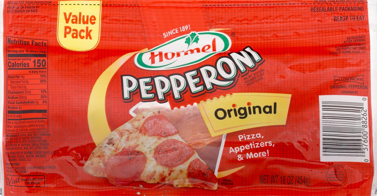 slide 2 of 10, Hormel Original Pepperoni, 16 oz