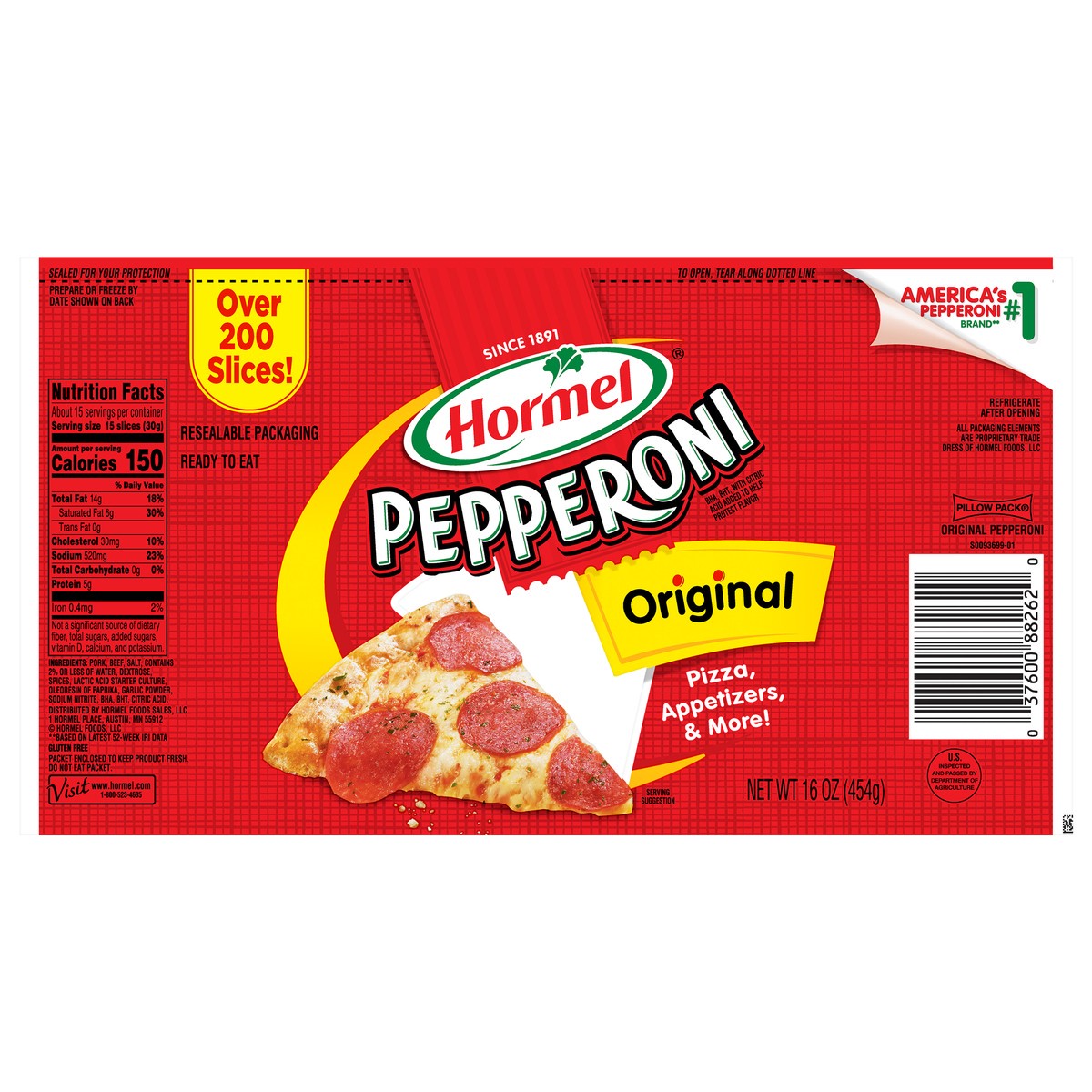 slide 1 of 10, Hormel Original Pepperoni, 16 oz