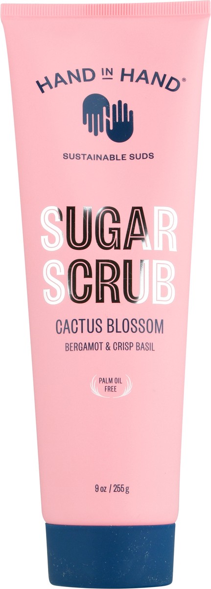 slide 13 of 13, Hand in Hand Cactus Blossom Bergamot & Crisp Basil Sugar Scrub 9 oz, 1 ct