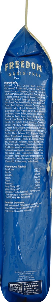 slide 3 of 6, Blue Buffalo Blue Freedom Grain-Free Adult Chicken Recipe Dry Dog Food, 24 lb