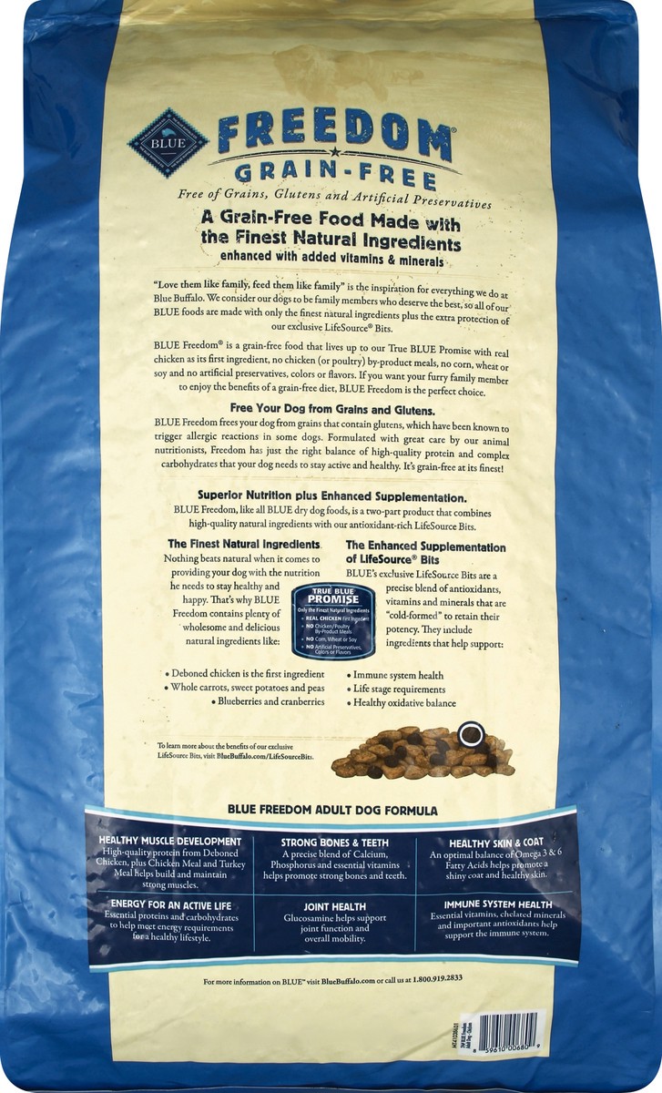 slide 5 of 6, Blue Buffalo Blue Freedom Grain-Free Adult Chicken Recipe Dry Dog Food, 24 lb