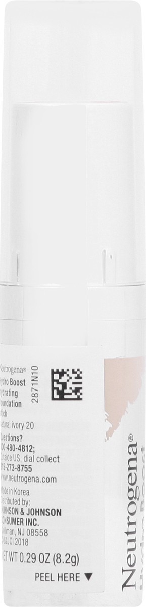 slide 11 of 11, Neutrogena Hydro Boost Hydrating Foundation Stick with Hyaluronic Acid, Oil-Free & Non-Comedogenic Moisturizing Makeup for Smooth Coverage & Radiant-Looking Skin, Natural Ivory, 0.29 oz, 0.29 oz