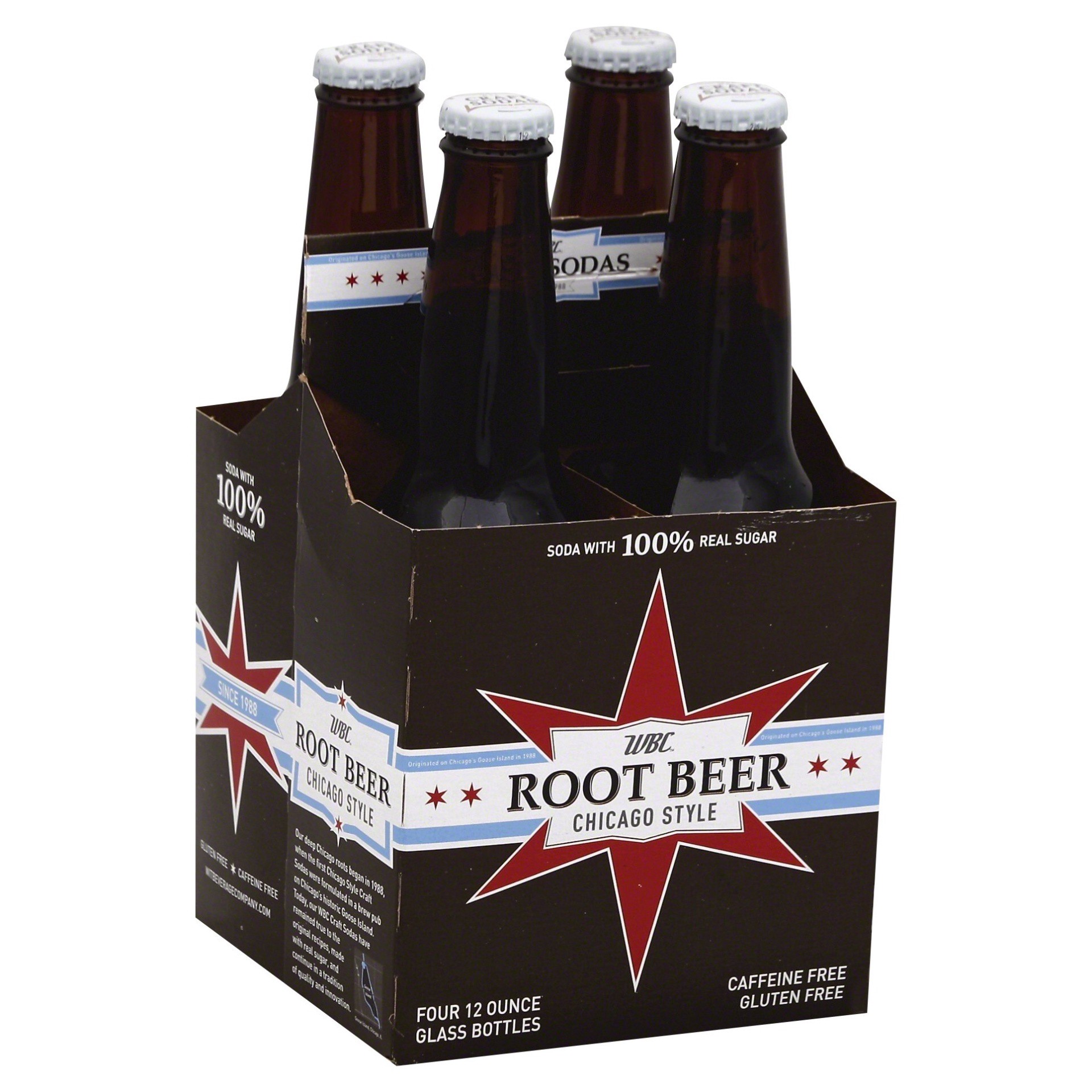 slide 1 of 4, WBC Chicago Style Root Beer, 4 ct; 12 fl oz