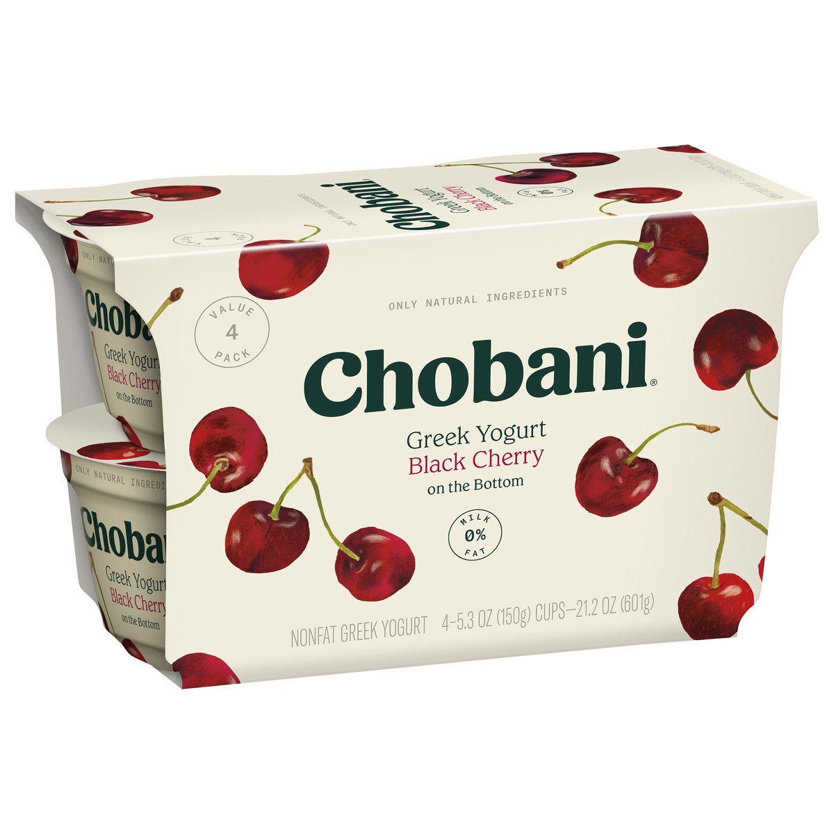 slide 2 of 9, Chobani Black Cherry on the Bottom Nonfat Greek Yogurt - 4ct/5.3oz Cups, 4 ct; 5.3 oz
