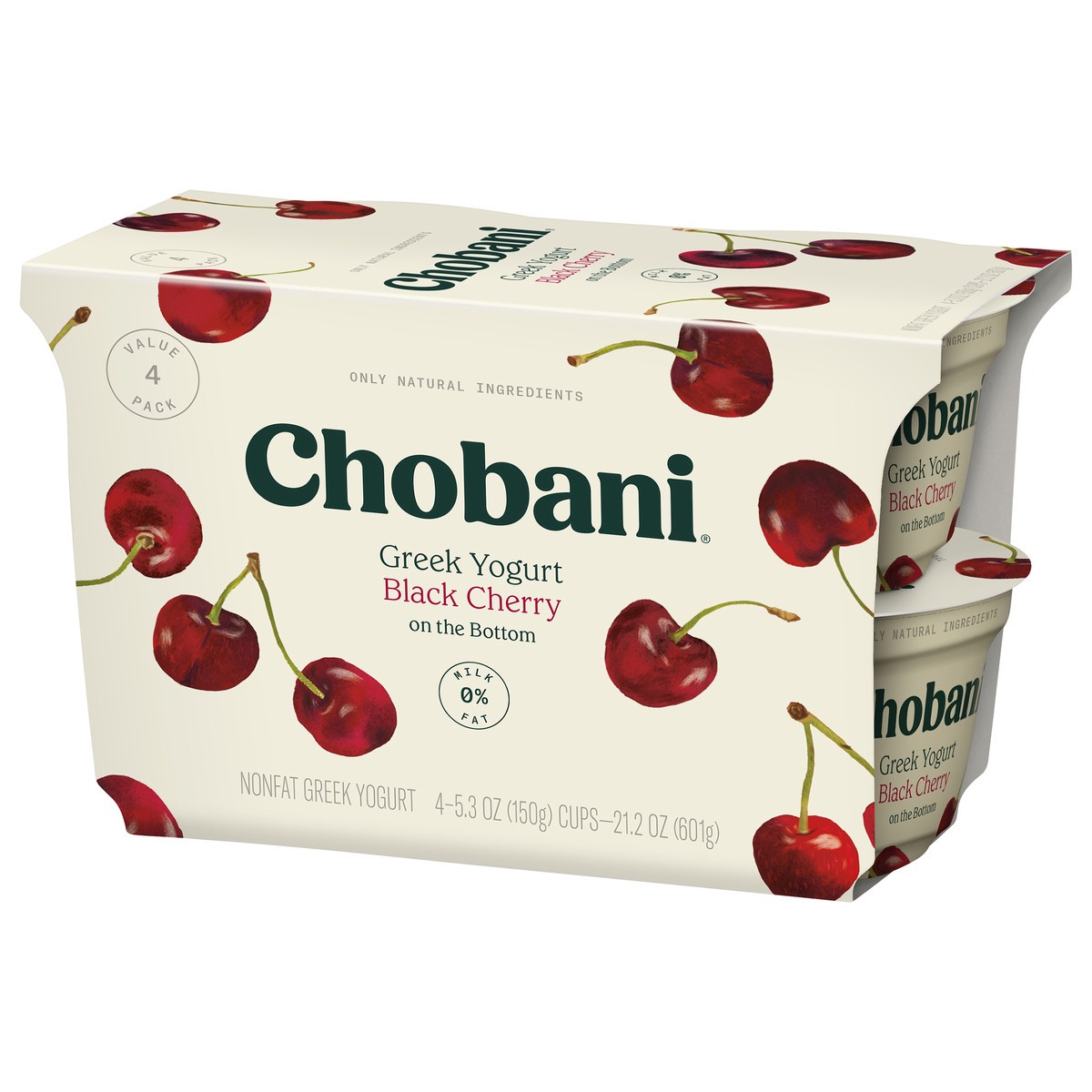 slide 3 of 9, Chobani Black Cherry on the Bottom Nonfat Greek Yogurt - 4ct/5.3oz Cups, 4 ct; 5.3 oz