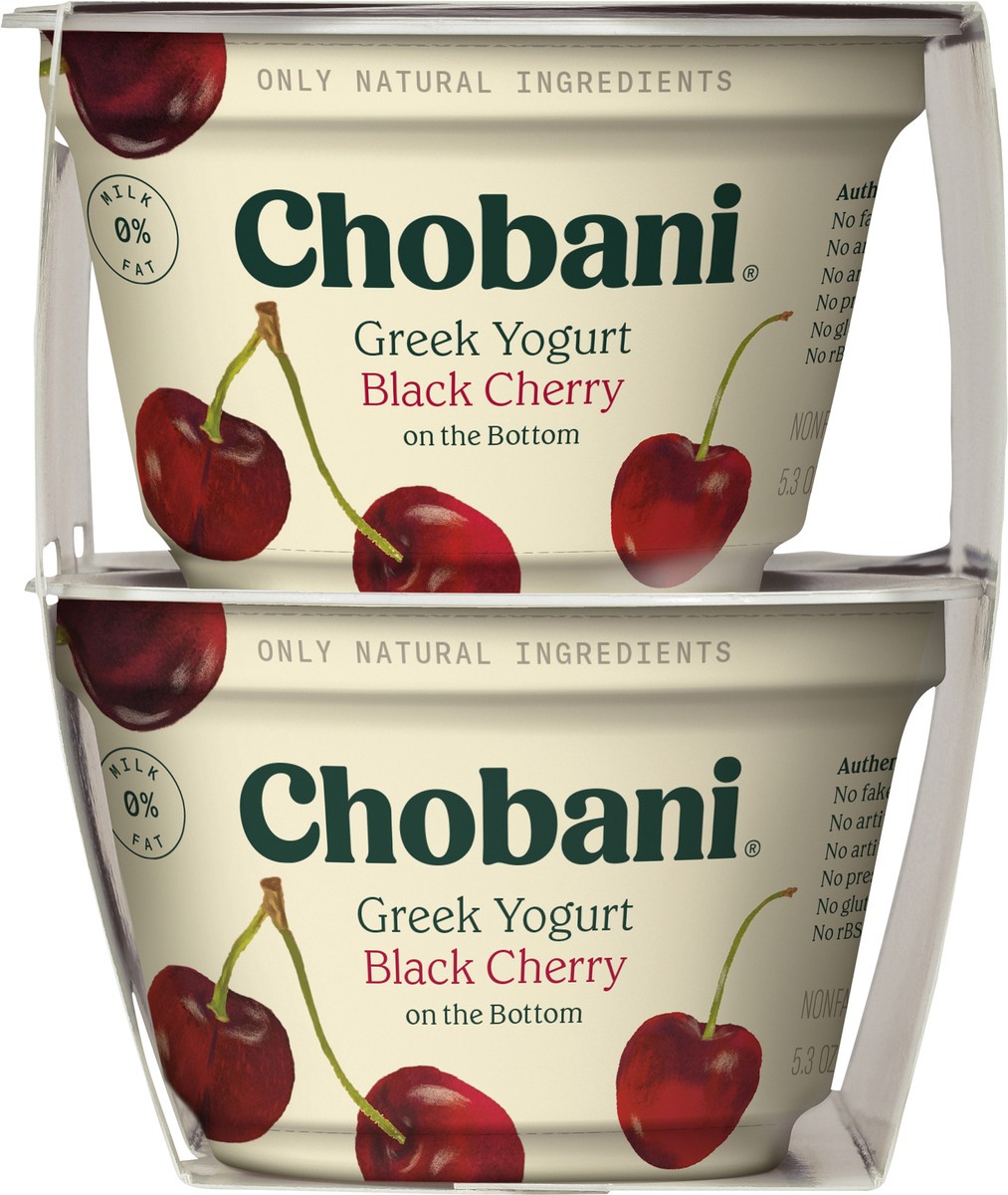 slide 7 of 9, Chobani Black Cherry on the Bottom Nonfat Greek Yogurt - 4ct/5.3oz Cups, 4 ct; 5.3 oz