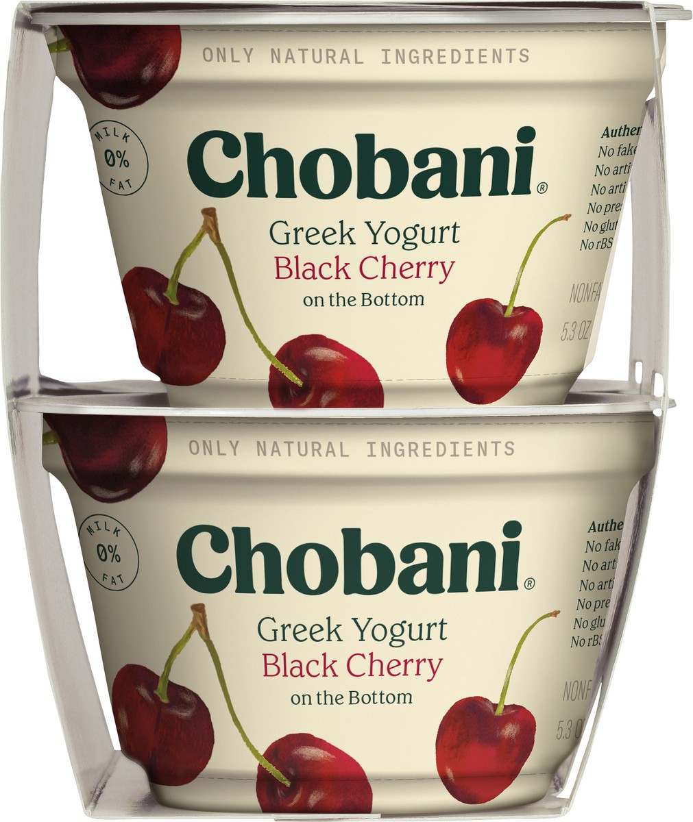 slide 8 of 9, Chobani Black Cherry on the Bottom Nonfat Greek Yogurt - 4ct/5.3oz Cups, 4 ct; 5.3 oz