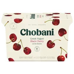 Chobani Yogurt, Greek, Non-Fat, Black Cherry, 4 Value Pack