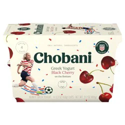 Chobani Yogurt, Greek, Non-Fat, Black Cherry, 4 Value Pack